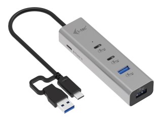 I-Tec - Koncentrator - ładowanie uniwersalne, metalowe - 2 x USB-C 3.2 Gen 1 + 2 x USB 3.2 Gen 1 + 1 x USB-C (power delivery) - 