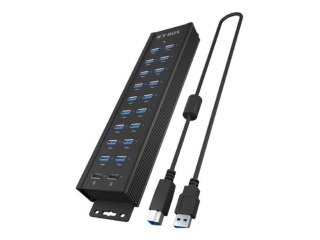 ICY BOX IB-HUB1720-U3 - Koncentrator - 18 x USB 3.2 Gen 1 + 2 x USB - stacjonarny