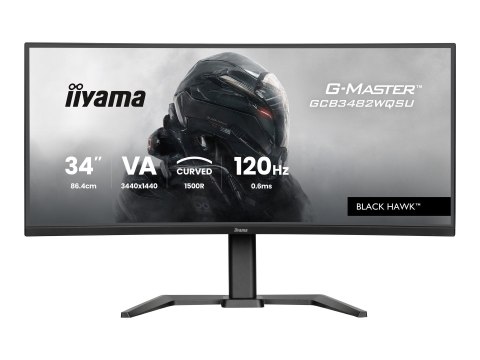 Iiyama GCB3482WQSU-B1 - Monitor LED - gaming - zaokrąglony - 34" - 3440 x 1440 WQHD @ 120 Hz - VA - 500 cd/m² - 3000:1 - 0.6 ms 