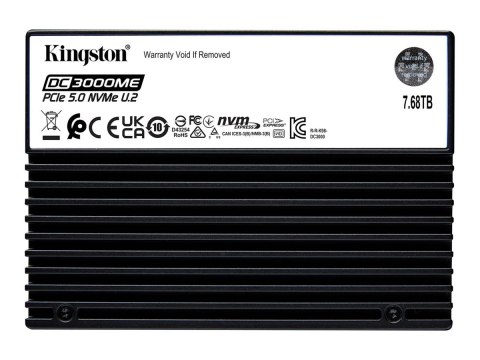Kingston DC3000ME - SSD - Enterprise - zaszyfrowany - 7.68 TB - wewnętrzny - 2,5" - U.2 PCIe 5.0 x4 (NVMe) - 256 bitów AES - TCG