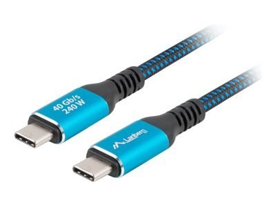Lanberg - Kabel USB - USB-C (M) do USB-C (M) - USB4 - 2 m - obsługa 8K 60 Hz (7680 x 4320), USB Power Delivery (240 W), Szybkość