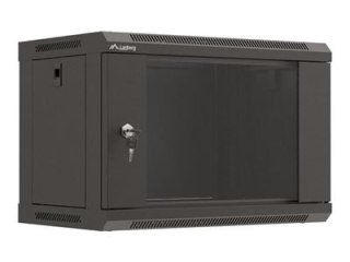 Lanberg WF03 Series - Stojak szafa - 540 x 350, płaskie opakowanie, z drzwiami szklanymi - do montażu na ścianie - czarny, RAL 9