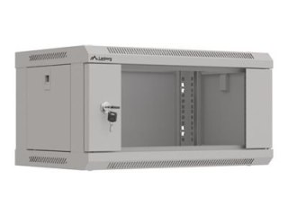 Lanberg WF03 Series - Stojak szafa - 540 x 350, płaskie opakowanie, z drzwiami szklanymi - do montażu na ścianie - szary, RAL 70