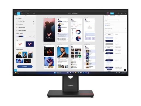 Lenovo ThinkVision T32UD-40 - Monitor LED - 32" (31.5" widoczny) - 3840 x 2160 4K @ 75 Hz - IPS - 350 cd/m² - 1500:1 - 4 ms - HD
