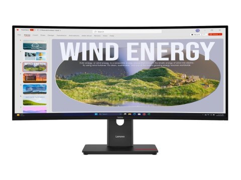 Lenovo ThinkVision T34WD-40 - Monitor LED - zaokrąglony - 34" - 3440 x 1440 UWQHD @ 120 Hz - VA - 300 cd/m² - 3000:1 - HDR10 - 4