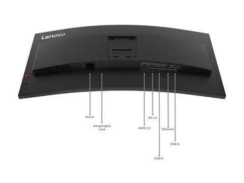 Lenovo ThinkVision T34WD-40 - Monitor LED - zaokrąglony - 34" - 3440 x 1440 UWQHD @ 120 Hz - VA - 300 cd/m² - 3000:1 - HDR10 - 4