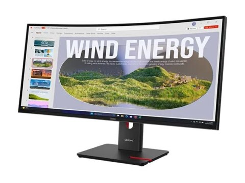 Lenovo ThinkVision T34WD-40 - Monitor LED - zaokrąglony - 34" - 3440 x 1440 UWQHD @ 120 Hz - VA - 300 cd/m² - 3000:1 - HDR10 - 4
