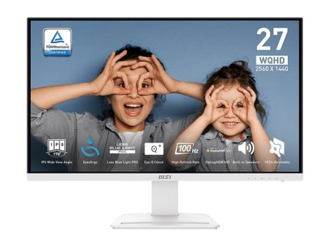 MSI PRO MP273QW E2 - Monitor LED - 27" - 2560 x 1440 WQHD @ 100 Hz - IPS - 400 cd/m² - 1300:1 - DisplayHDR 400 - 1 ms - 2xHDMI, 