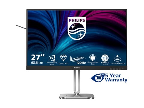 Philips 27B2N4500 - 4000 Series - monitor LED - 27" - 2560 x 1440 QHD @ 120 Hz - IPS - 350 cd/m² - 1500:1 - 4 ms - 2xHDMI, Displ