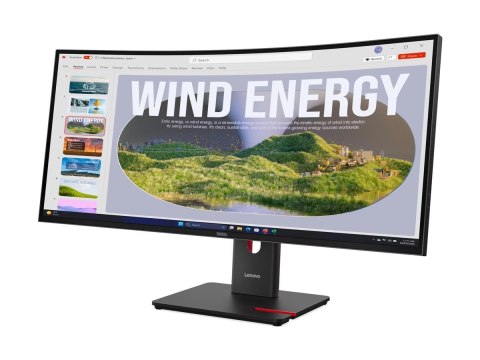 Lenovo ThinkVision T34WD-40 - Monitor LED - zaokrąglony - 34" - 3440 x 1440 WQHD @ 120 Hz - VA - 300 cd/m² - 3000:1 - HDR10 - 4 
