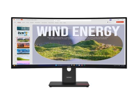 Lenovo ThinkVision T34WD-40 - Monitor LED - zaokrąglony - 34" - 3440 x 1440 WQHD @ 120 Hz - VA - 300 cd/m² - 3000:1 - HDR10 - 4 