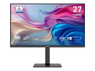 MSI Modern MD272UPHG - Monitor LED - 27" - 3840 x 2160 UHD @ 60 Hz - IPS - 400 cd/m² - DisplayHDR 400 - 4 ms - HDMI, DisplayPort
