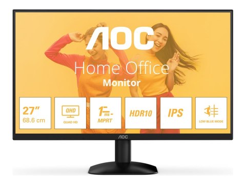 AOC Basic-line Q27B35E - Monitor LED - 27" - 2560 x 1440 QHD @ 75 Hz - IPS - 300 cd/m² - 1500:1 - HDR10 - 1 ms - HDMI, DisplayPo