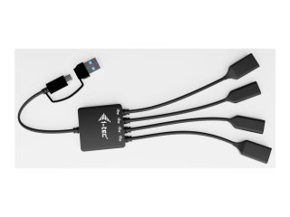 I-Tec - Koncentrator - kabel USB-C/USB-A - 2 x USB-C 3.2 Gen 1 + 2 x USB 3.2 Gen 1 - stacjonarny