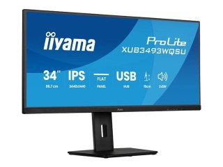 Iiyama ProLite XUB3493WQSU-B6 - Monitor LED - 34" - 3440 x 1440 UWQHD @ 120 Hz - IPS - 400 cd/m² - 1000:1 - 1 ms - 2xHDMI, Displ