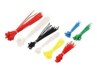 LogiLink Cable Tie Set - Opaska zaciskowa - czarny, biały, niebieski, żółty, czerwony, zielony (pakiet 200)