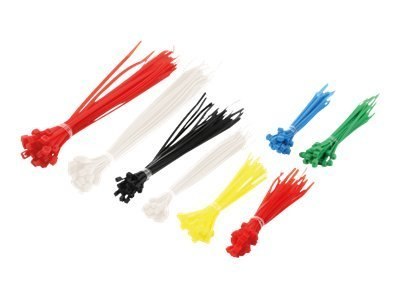 LogiLink Cable Tie Set - Opaska zaciskowa - czarny, biały, niebieski, żółty, czerwony, zielony (pakiet 200)