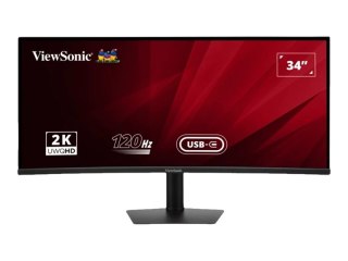 ViewSonic VA3420C - Monitor LED - zaokrąglony - 34" (34.1" widoczny) - 3440 x 1440 UWQHD @ 120 Hz - IPS - 300 cd/m² - 2000:1 - H