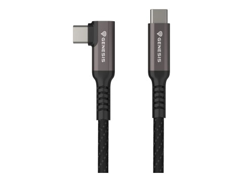 Genesis - Kabel USB - USB-C (M) kątowe do USB-C (M) prosty - USB 3.2 Gen 2x2 - 3 m - USB Power Delivery (60W), obsługa 4K(3840 x
