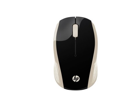 HP 200 - Mysz - prawo i leworęczna - optyczna - bezprzewodowa - 2.4 GHz - odbiornik bezprzewodowy USB - złoty jedwab