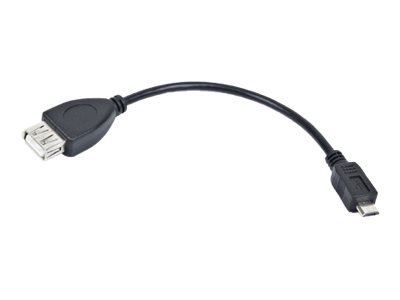 Lanberg - Przejściówka USB - USB (F) do Micro-USB Typ B (M) - USB 2.0 - 15 cm - czarny - OEM