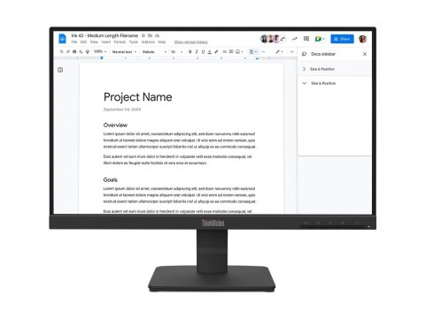 Lenovo ThinkVision S22-4e - Monitor LED - 1920 x 1080 Full HD (1080p) @ 100 Hz - IPS - 250 cd/m² - 1300:1 - 4 ms - HDMI, VGA - k