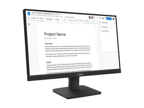 Lenovo ThinkVision S22-4e - Monitor LED - 1920 x 1080 Full HD (1080p) @ 100 Hz - IPS - 250 cd/m² - 1300:1 - 4 ms - HDMI, VGA - k