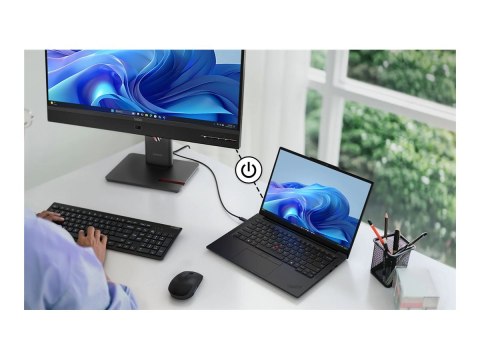 Lenovo ThinkVision T27qd-4v - Monitor LED - 27" - 2560 x 1440 QHD @ 120 Hz - IPS - 350 cd/m² - 1500:1 - 4 ms - HDMI, 2xDisplayPo