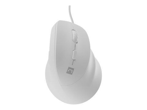 Natec CRAKE 2 PRO - Mysz pionowa - ergonomiczna - optyczna - 6 przyciski - przewodowa - USB - biały