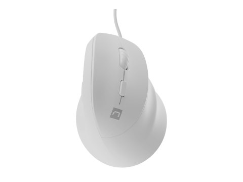 Natec CRAKE 2 PRO - Mysz pionowa - ergonomiczna - optyczna - 6 przyciski - przewodowa - USB - biały