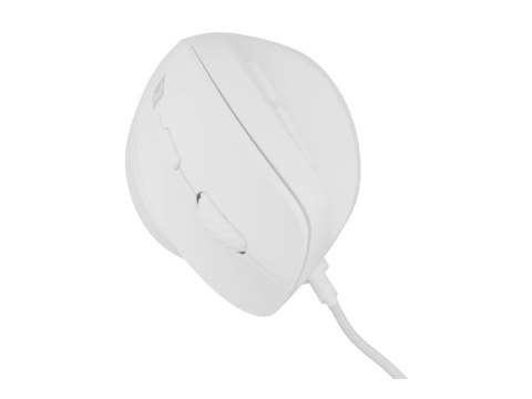 Natec CRAKE 2 PRO - Mysz pionowa - ergonomiczna - optyczna - 6 przyciski - przewodowa - USB - biały