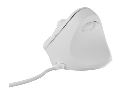 Natec CRAKE 2 PRO - Mysz pionowa - ergonomiczna - optyczna - 6 przyciski - przewodowa - USB - biały