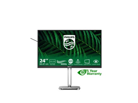Philips 24B2G5200 - Monitor LED - 24" (23.8" widoczny) - 1920 x 1080 Full HD (1080p) @ 100 Hz - IPS - 1500:1 - HDMI, VGA, Displa