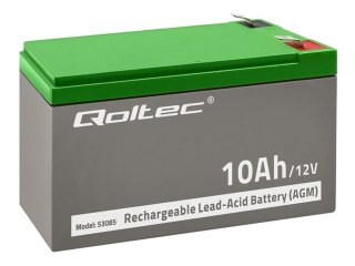 Qoltec - Bateria do UPSa (długi cykl życia) - akumulator AGM, 12V, 10Ah - 1 x bateria - kwasowo-ołowiowy - 10 Ah