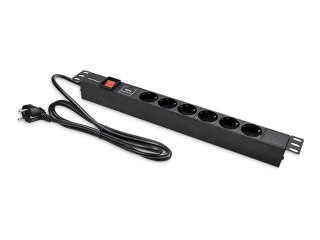 Qoltec - Linka zasilania (montowany w stojaku) - aluminium - AC 220-250 V - 3680 wat - wejście: Typ F/E - złącza wyjściowe: 6 (6