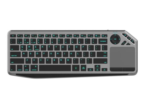 TECHly - Klawiatura - do Smart TV - z gładzik - podświetlenie - bezprzewodowa - 2.4 GHz, Bluetooth 4.2 - QWERTY - US - czarny