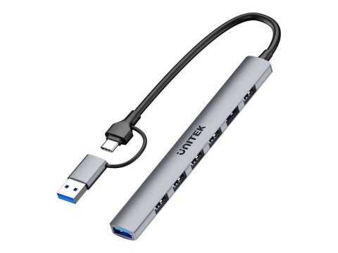 Unitek uHUB S7 - Koncentrator - 7-w-1, 5 Gbps - 1 x USB 3.2 Gen 1 + 6 x USB 2.0 - stacjonarny
