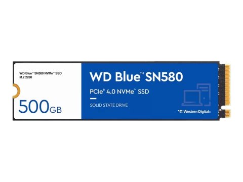 WD Blue SN580 WDS500G3B0E - SSD - 500 GB - wewnętrzny - M.2 2280 - PCIe 4.0 x4 (NVMe)
