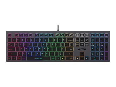 A4TECH FSTYLER FX60H - Klawiatura - podświetlany - USB - QWERTY - przełącznik: przełączniki nożycowe - szary