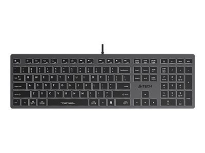 A4TECH FSTYLER FX60H - Klawiatura - podświetlenie - USB - QWERTY - przełącznik: przełączniki nożycowe - szary