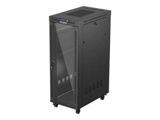 Lanberg FF01 series - Stojak szafa - 600 x 1000, w płaskiej paczce, z drzwiami szklanymi, LCD - z wyświetlacz LCD, termostat, 6 