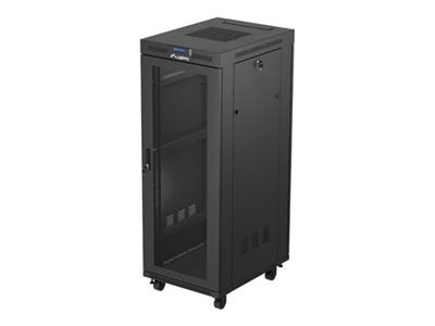 Lanberg FF01 series - Stojak szafa - 600 x 800, pakowane w płaskich paczkach, z drzwiami z siatki, LCD - z wyświetlacz LCD, term