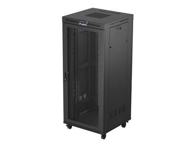 Lanberg FF01 series - Stojak szafa - 800 x 800, pakiet płaski, z drzwiami siatkowymi, LCD - z wyświetlacz LCD, termostat, 4 went
