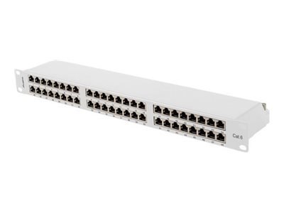 Lanberg - Krosownica - do montażu na stelażu - CAT 5/5e - FTP - RJ-45 X 48 - RAL 7035, szary - 1U - 19"