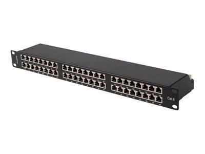 Lanberg - Krosownica - do montażu na stelażu - CAT 6 - FTP - RJ-45 X 48 - RAL 9004, czarny - 1U - 19"