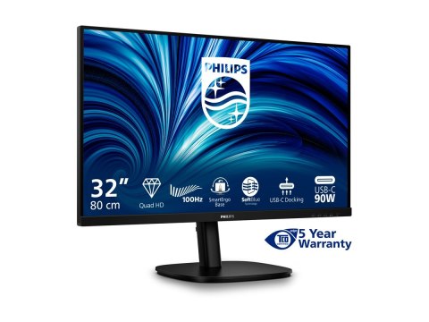 Philips 32B2U3601 - 3000 Series - monitor LED - 32" (31.5" widoczny) - 2560 x 1440 QHD @ 100 Hz - IPS - 1000:1 - HDMI, DisplayPo
