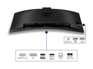 Philips 34B2U3600CH - 3000 Series - monitor LED - zaokrąglony - 34" - 3440 x 1440 WQHD @ 120 Hz - VA - 300 cd/m² - 3500:1 - HDR1