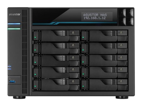 ASUSTOR Lockerstor 10 AS6510T - Serwer NAS - 10 wnęki - SATA 6Gb/s - RAID 0, 1, 5, 6, 10, JBOD - RAM 8 GB - 2.5 Gigabit Ethernet