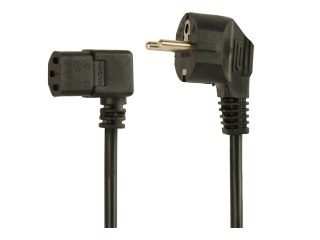 Cablexpert - Kabel zasilający - power CEE 7/7 (M) kątowe do power IEC 60320 C13 kątowe - 10 A - 1.5 m