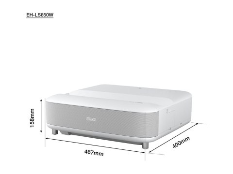 Epson EH-LS650W - Projektor 3LCD - 3600 lumeny (biel) - 3600 lumeny (kolor) - 16:9 - 4K - obiektyw ultra krótkiego rzutu - bezpr